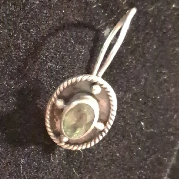 Aqua Green Oval Sterling Silver 925 Drop Earrings. - Picture 2 of 5